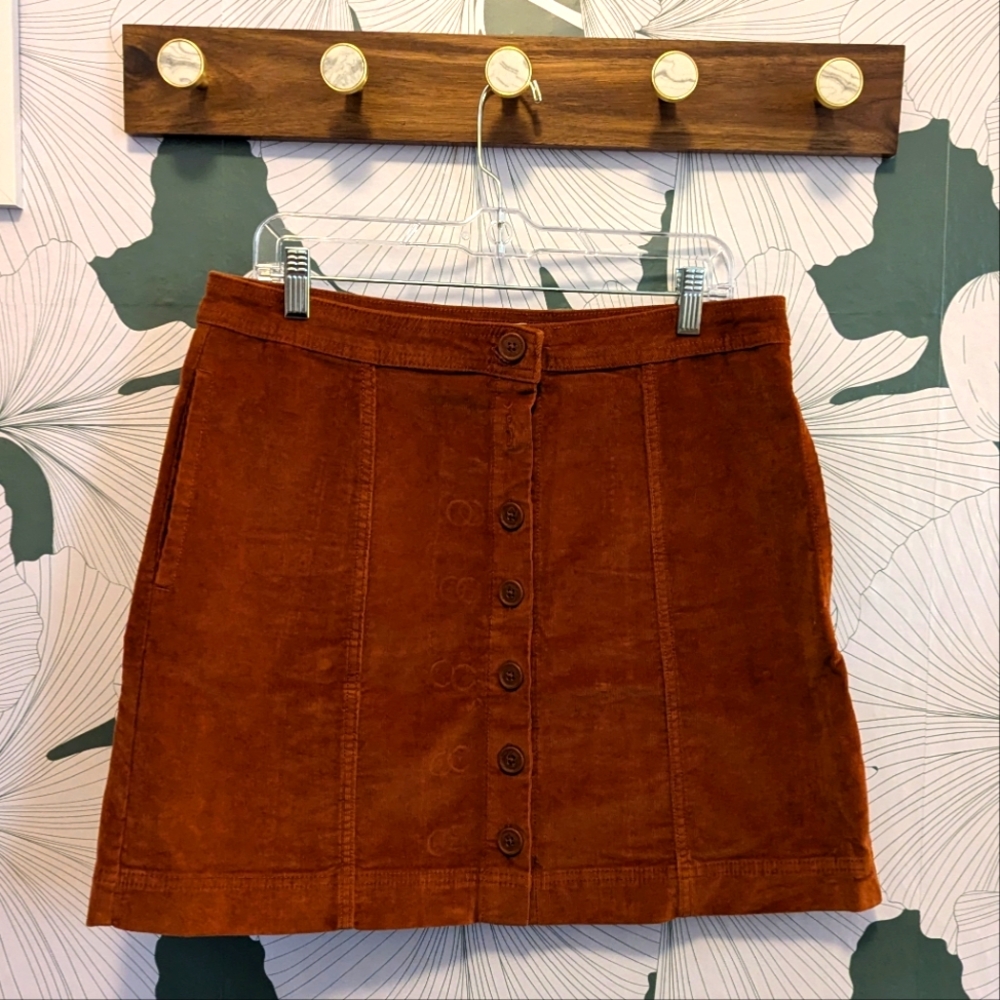 Knox Rose button front corduroy skirt